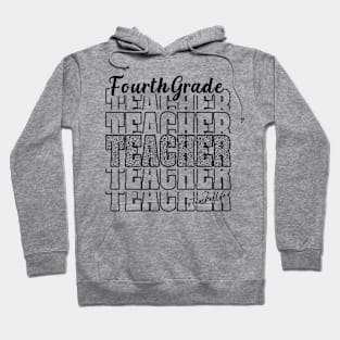 Funny Fourth Grade Teacher School Matching Teaching Leopard Hoodie